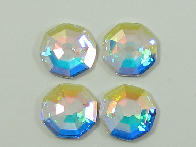 12 pcs. 10mm CRYSTAL AB SOLARIS HOT FIX European Rhinestones